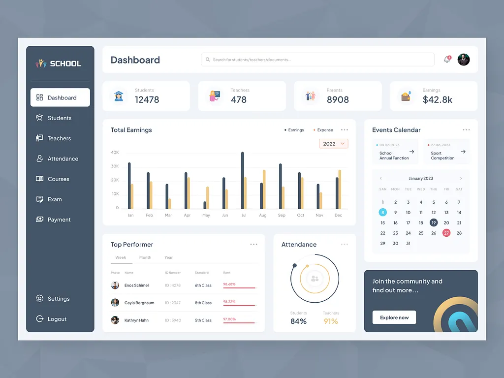 School ERP Web & Mobile App Implementation